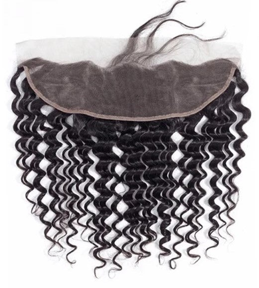 Malaysian bundles with lace frontal 13x4 deep wave