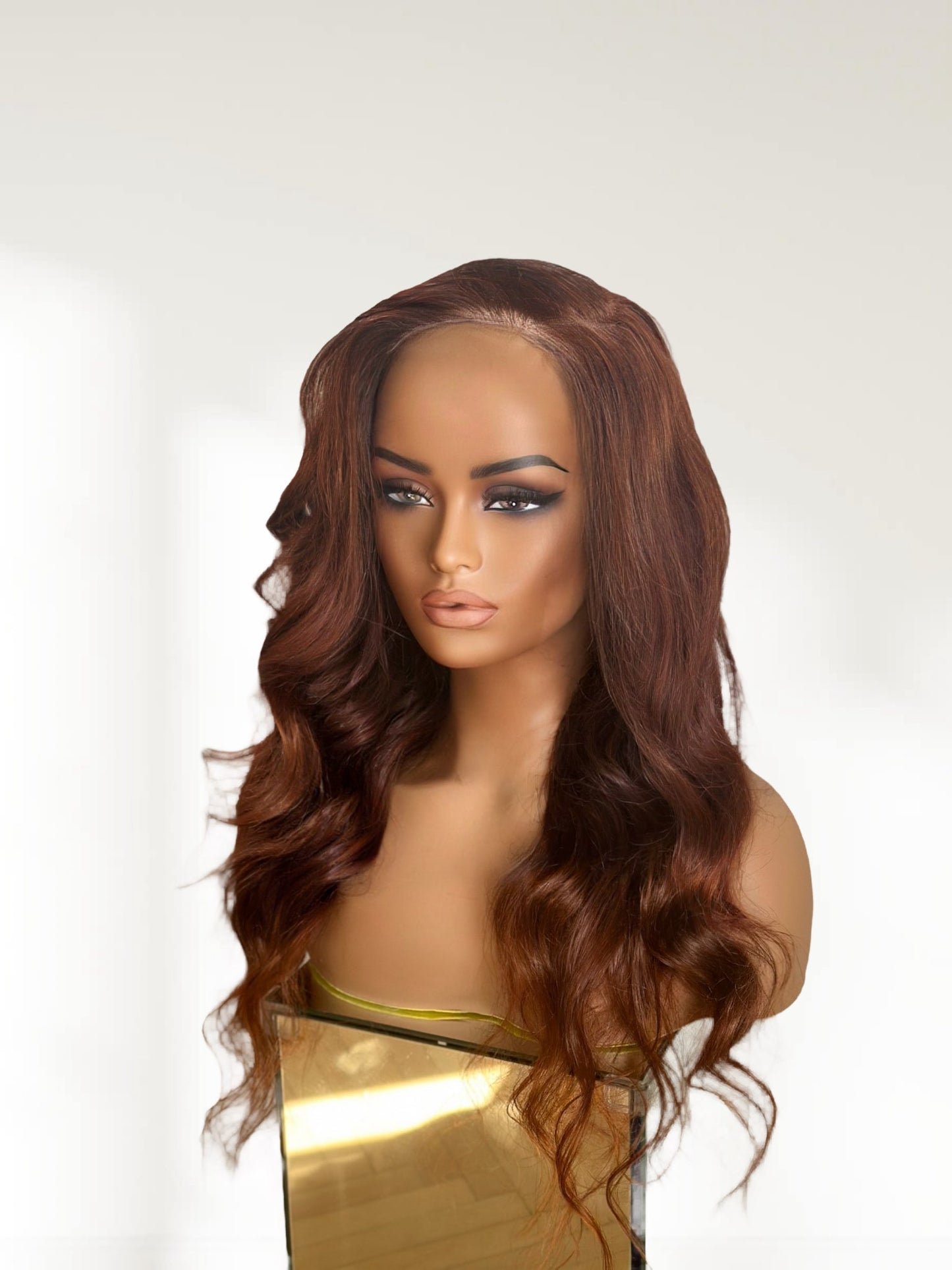Luxury Auburn-copper glueless wig 5x5 body wave